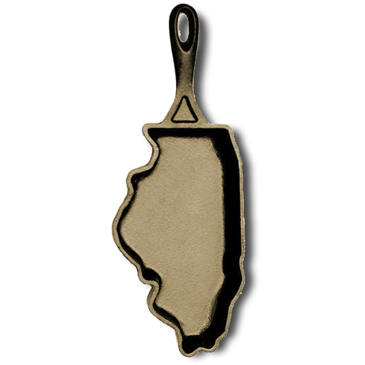Illinois Shaped Cast Iron Skillet