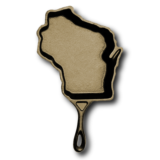 Wisconsin Shaped Cast Iron Skillet